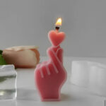 Hand with Heart Gesture Candle